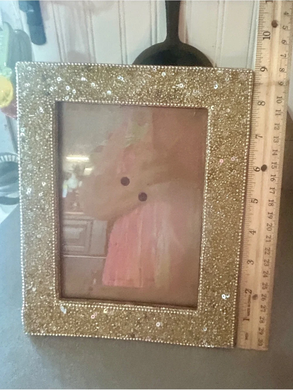 Gold Sequin Decorative Photo Frame - Sparkling Accent